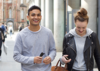Students walking