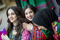 Students wearing costumes