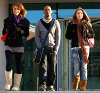 Students outside the Student Services Centre, City Campus